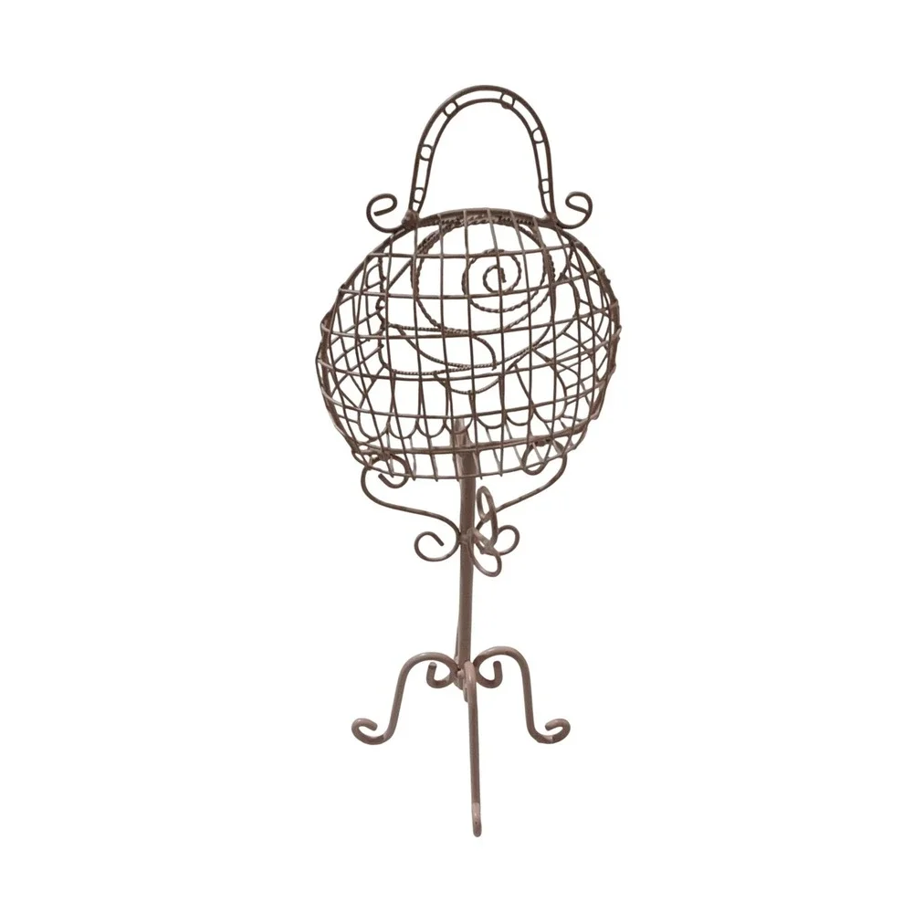 Pink‎ Metal Wire Purse Handbag Decorative Tabletop Stand jewelry Pedestal 15in